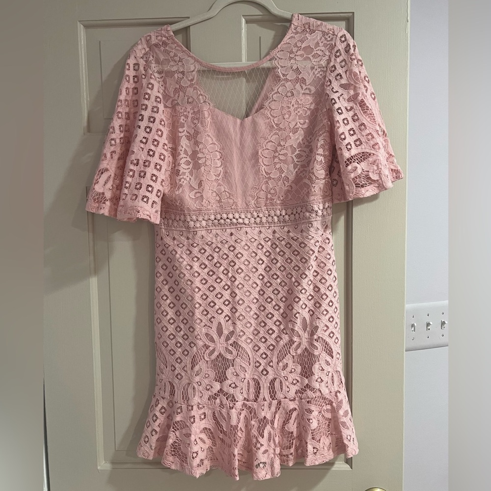 Large Pink Lace SHEIN Dress